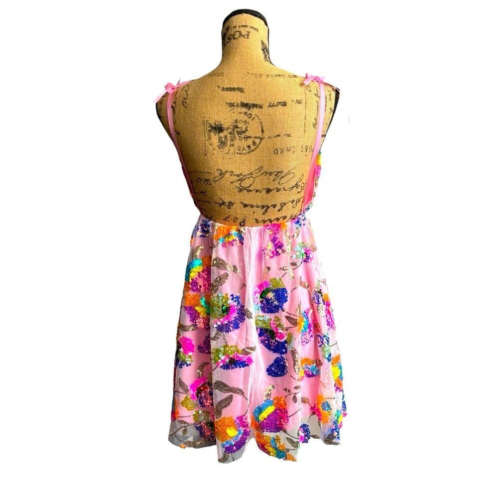 Garden of Eden Inspired Sequin Backless Mini Dress Size Large NWOT  5 0448 - Picture 8 of 12
